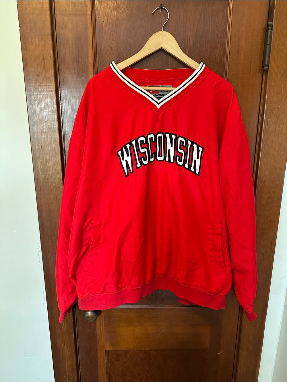 Pro Player Red V-Neck Wisconsin Pullover